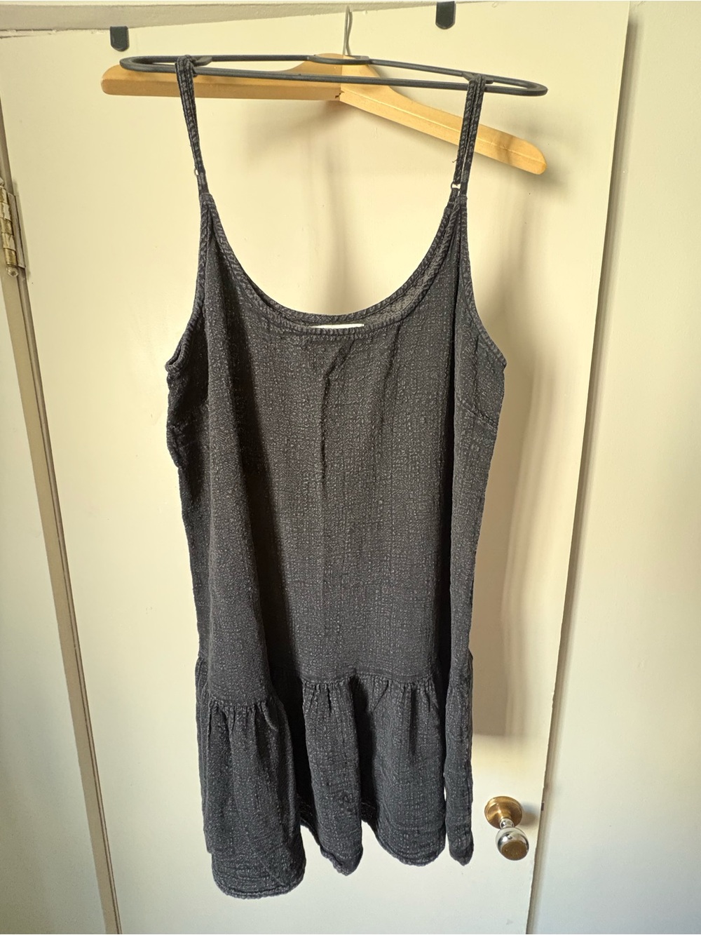 Rip Curl Black Textured Spaghetti Strap Sundress